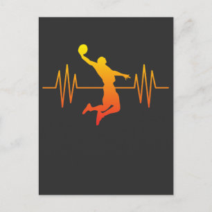 Basketball Heartbeat Pulse Postcard