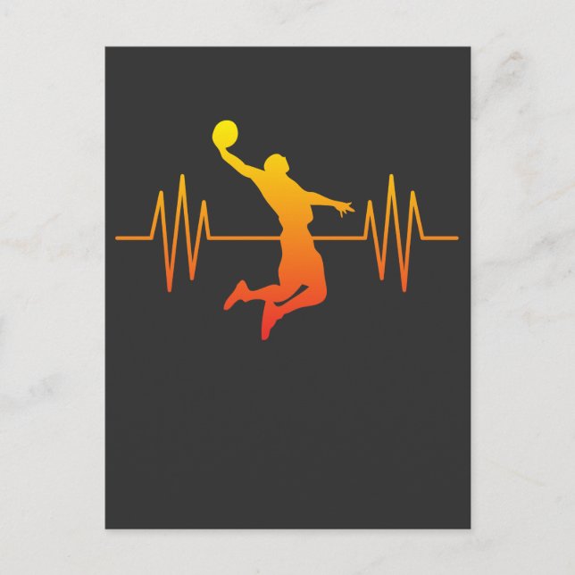 Basketball Heartbeat Pulse Postcard (Front)