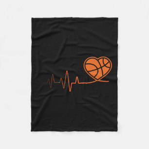Basketball Heartbeat Sport Motive Fleece Blanket