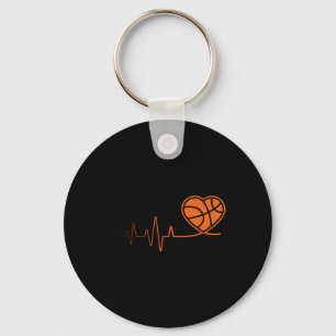 Basketball Heartbeat Sport Motive Keychain