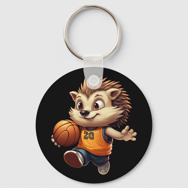Basketball Hedgehog 1  Keychain (Front)