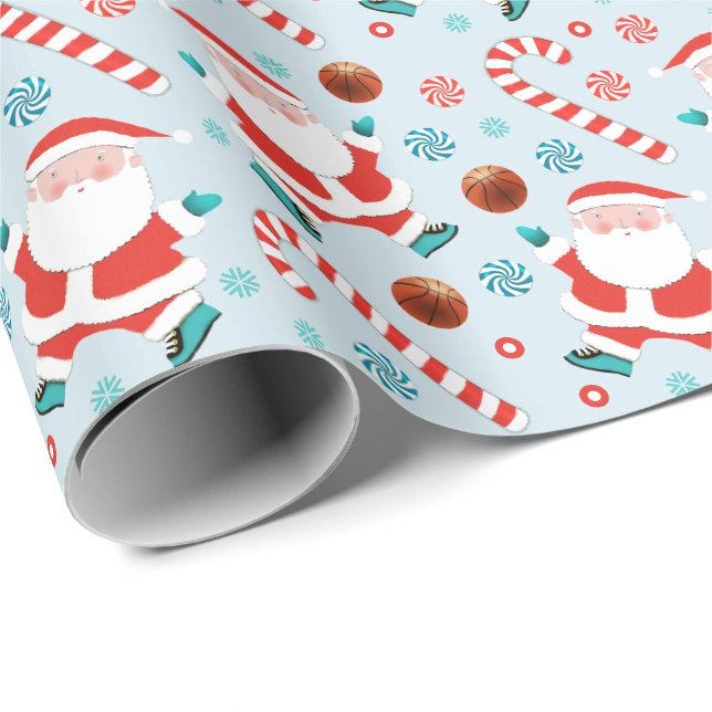 Basketball Holiday Gift Wrapping Paper (Roll Corner)