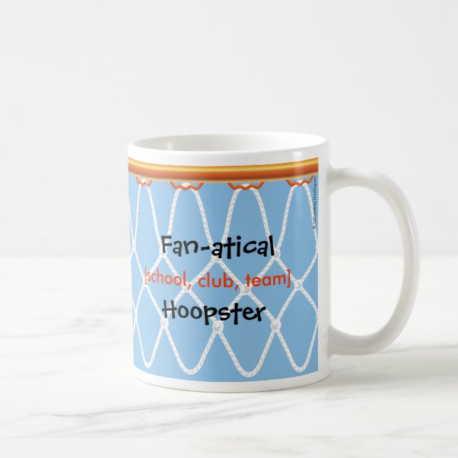 Basketball Hoop Net_Fan-atical template_blue Coffee Mug (Right)