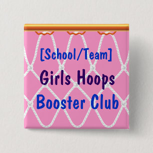 Basketball Hoop Net_Hoops Booster Club template 2 Inch Square Button