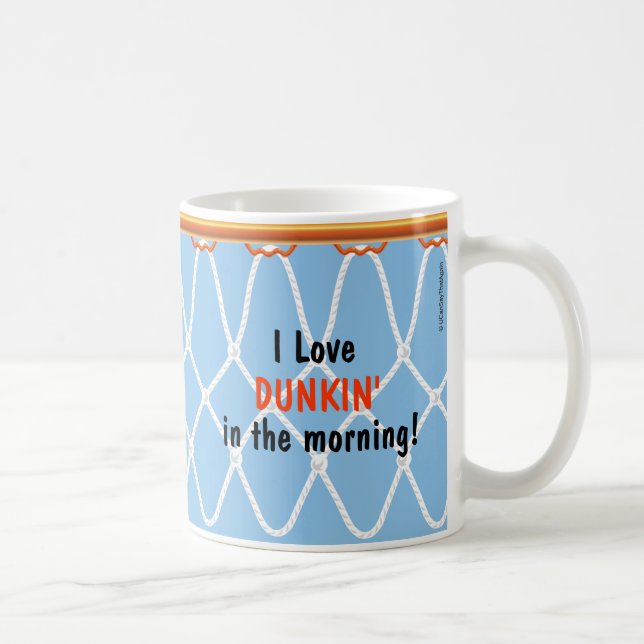 Basketball Hoop Net_I Love Dunkin'_blue Coffee Mug (Right)