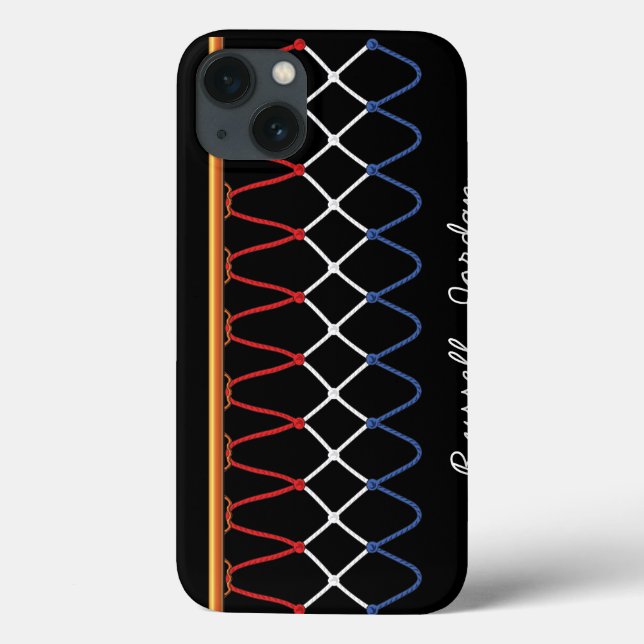 Basketball Hoop Net_red,white,blue_autograph style Case-Mate iPhone Case (Back)