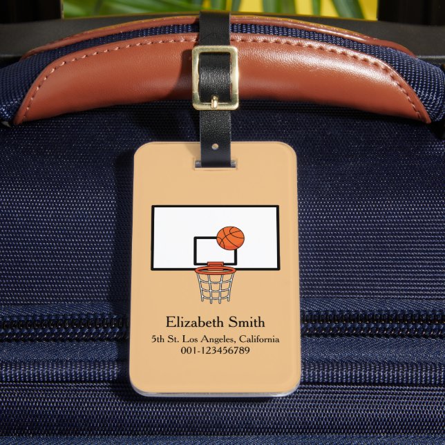 Basketball Hoop Personalize Luggage Tag (Front Insitu 2)