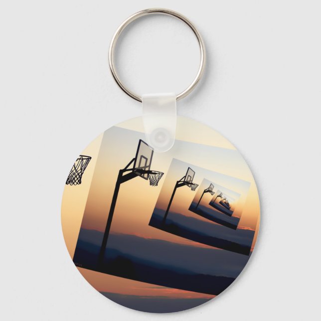 Basketball Hoop Silhouette Keychain (Front)