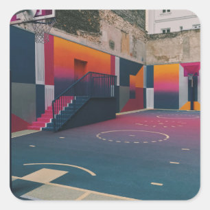 Basketball Hoop Square Sticker