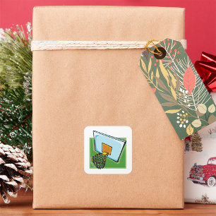 Basketball Hoop Square Sticker