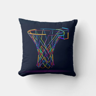 Basketball hoop throw pillow