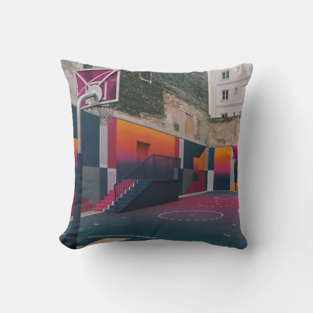 Basketball Hoop Throw Pillow (Front)