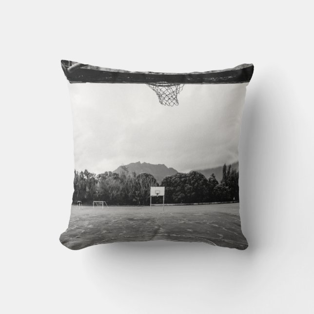 Basketball Hoop Throw Pillow (Front)