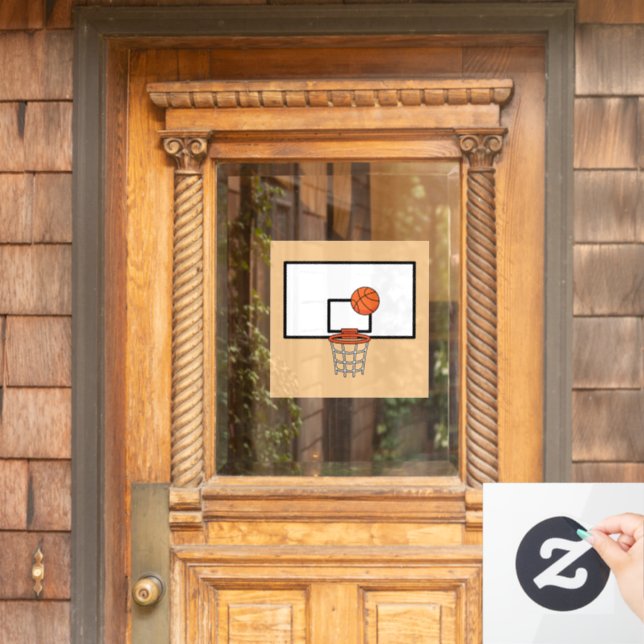Basketball Hoop Window Cling (Home Door)