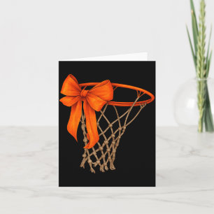 Basketball Hoop With Bow Cute Basketball Aesthetic Card