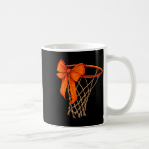 Basketball Hoop With Bow Cute Basketball Aesthetic Coffee Mug