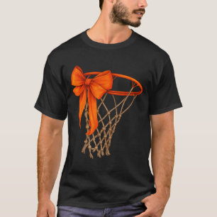 Basketball Hoop With Bow Cute Basketball Aesthetic T-Shirt