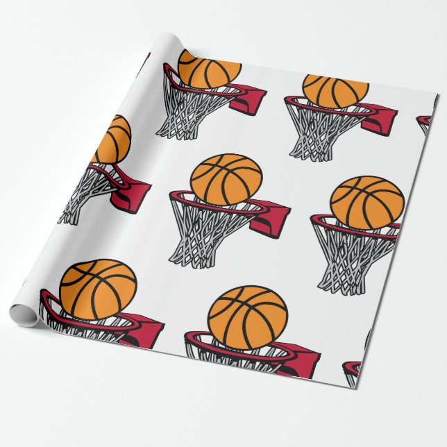 Basketball Hoop Wrapping Paper (Unrolled)