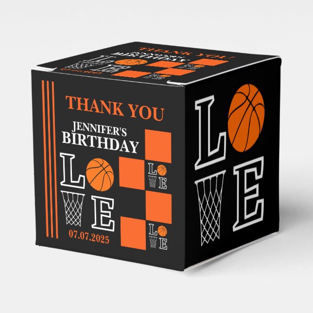 Basketball Hoops, Basketball Player Birthday Gift  Favor Box (Front Side)
