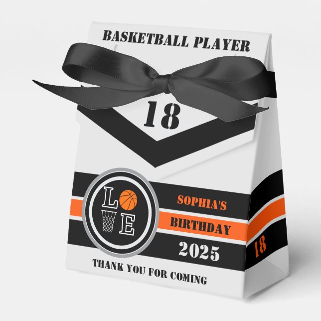Basketball Hoops, Basketball Player Gift, Birthday Favor Box (Front Side)