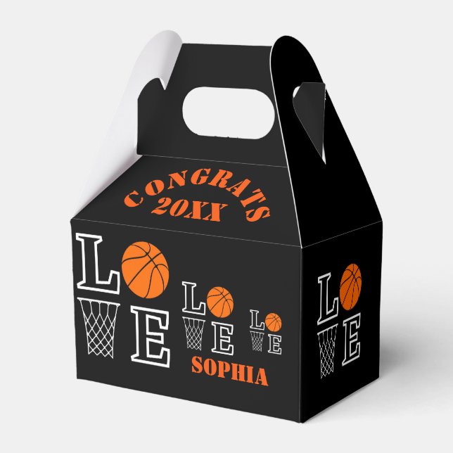 Basketball Hoops, Basketball Player Gift Favor Box (Back Side)