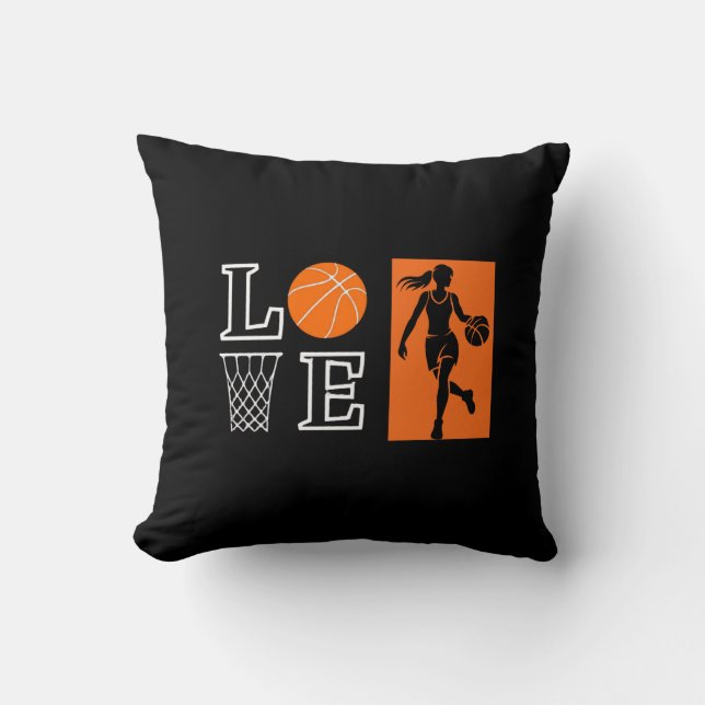 Basketball Hoops, Basketball Player Gift           Throw Pillow (Front)