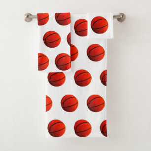 Basketball Hoops Orange Black Basketballs 4Scot Bath Towel Set