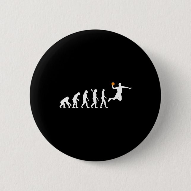 Basketball - Human Evolution Darwin  2 Inch Round Button (Front)