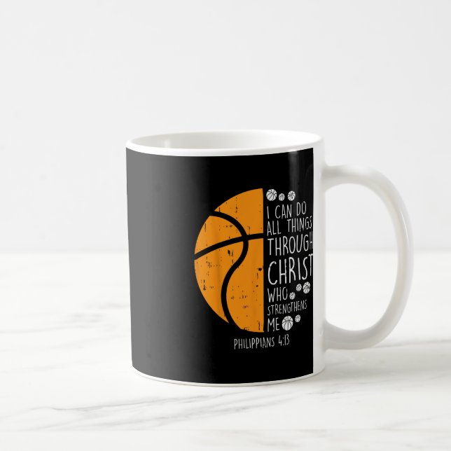 Basketball i can do things Bible Verse God Jesus G Coffee Mug (Right)