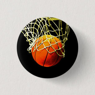 Basketball I Love 1 Inch Round Button