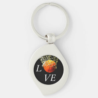 Basketball I Love Keychain