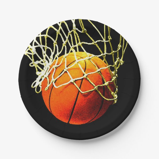 Basketball I Love Paper Plate (Front)