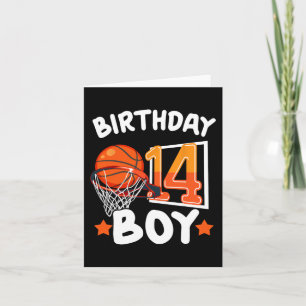 Basketball Im 14 Years Old 14th Birthday Boy Decor Card