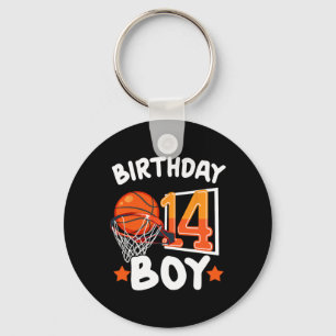 Basketball Im 14 Years Old 14th Birthday Boy Decor Keychain