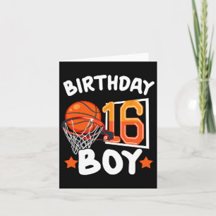 Basketball Im 16 Years Old 16th Birthday Boy Decor Card