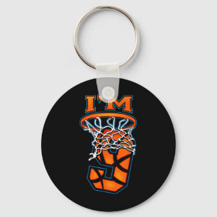 Basketball I'm 9 Boy Girl 9th Birthday  Keychain