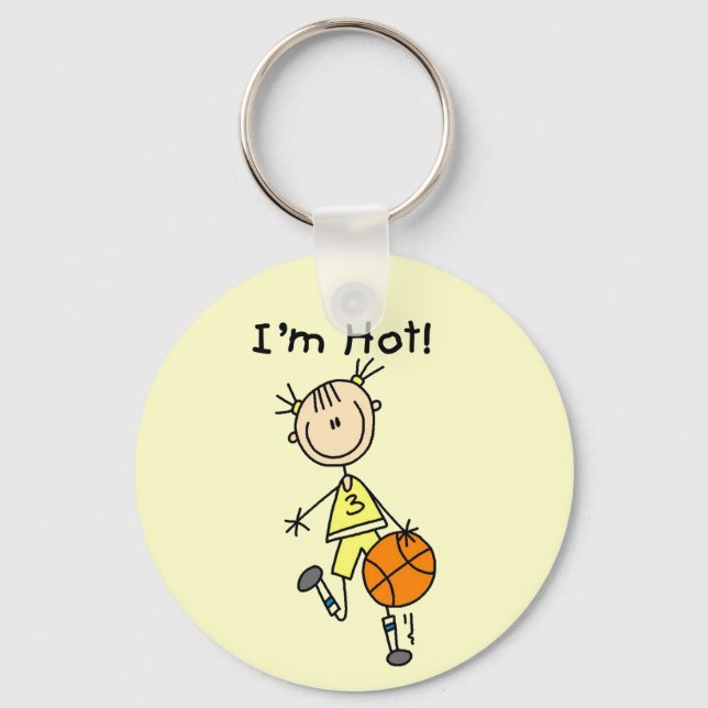 Basketball I'm Hot T-shirts and Gifts Keychain (Front)