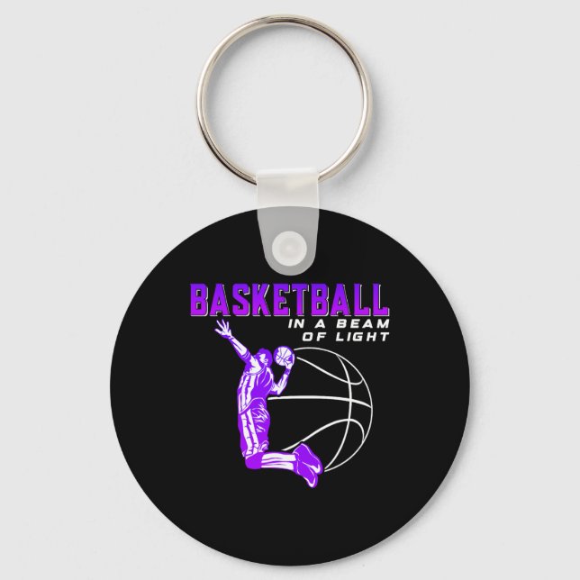 Basketball in a beam of light keychain (Front)