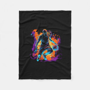 Basketball In Art Design Fleece Blanket