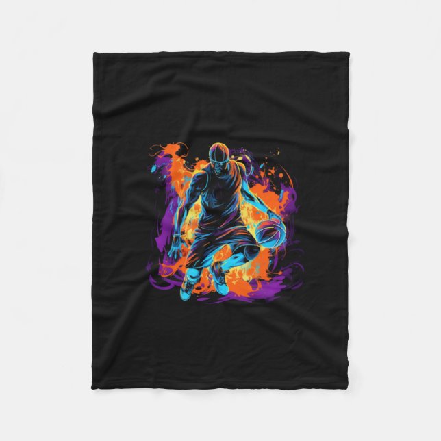 Basketball In Art Design  Fleece Blanket (Front)