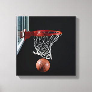Basketball in Hoop Canvas Print