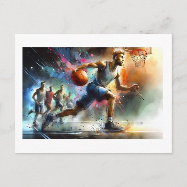 Basketball in Motion,  Postcard (Front)