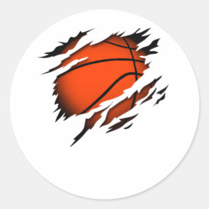 Basketball In The Heart Basketball Player Pion Classic Round Sticker