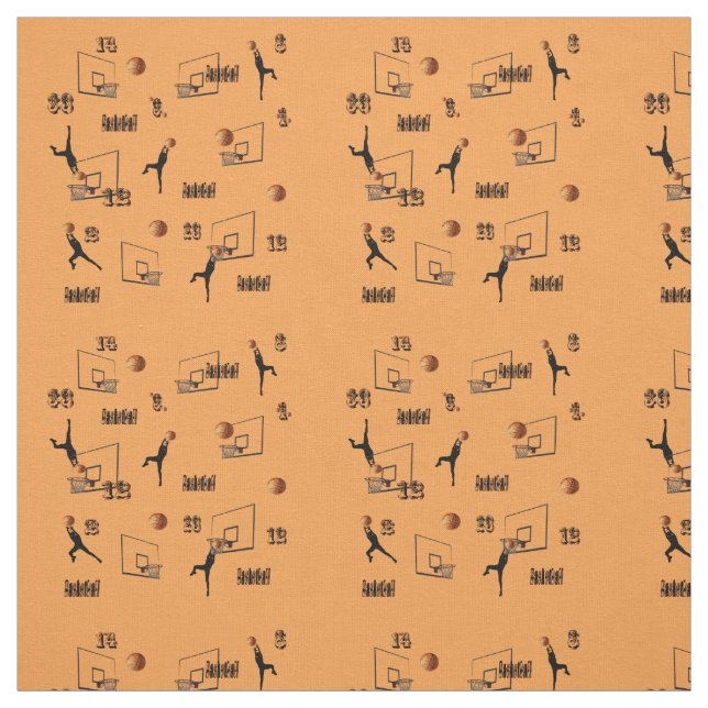 Basketball Inspiration Pattern, Fabric (Swatch)