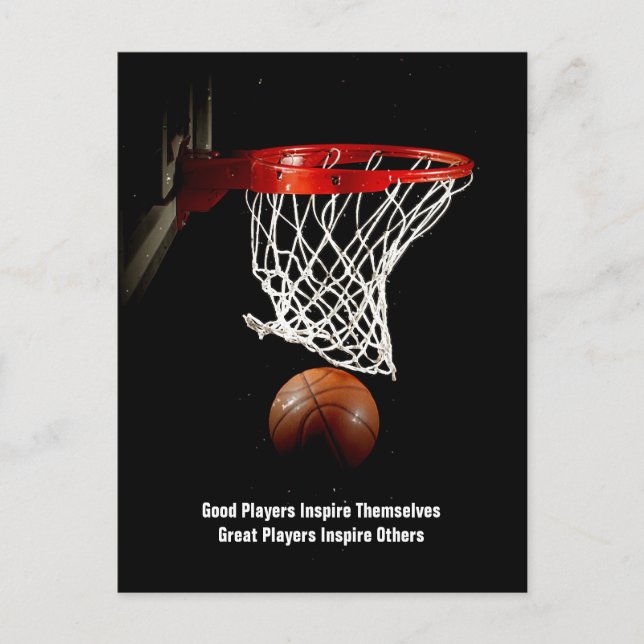 Basketball Inspirational Quote Inspire Players Postcard (Front)