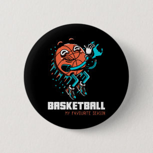 Basketball Is My Favourite Season Fun  2 Inch Round Button
