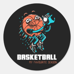 Basketball Is My Favourite Season Fun Classic Round Sticker