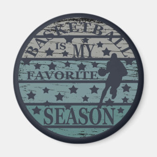 basketball is my favourite season retro sunset magnet