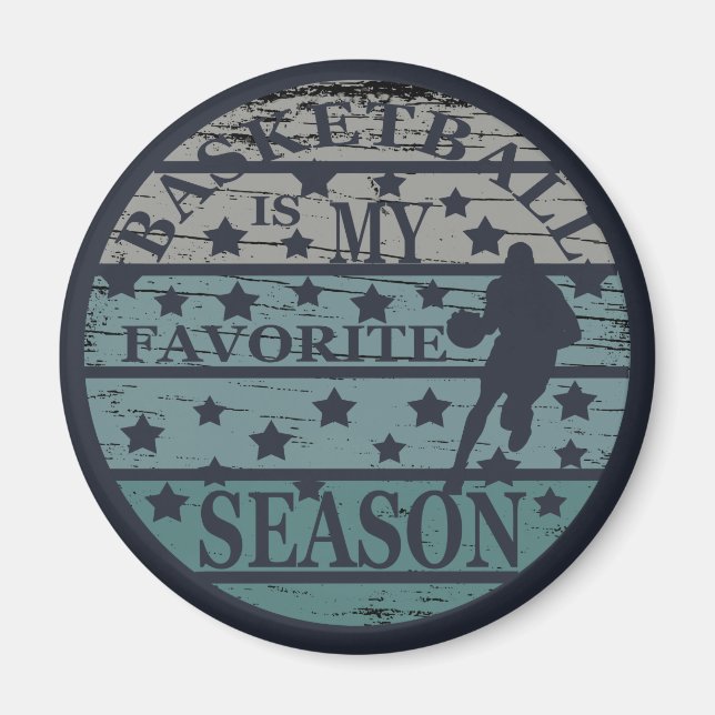 basketball is my favourite season retro sunset magnet (Front)