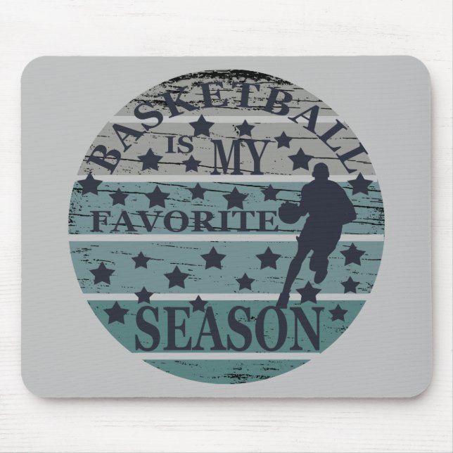 basketball is my favourite season retro sunset mouse pad (Front)